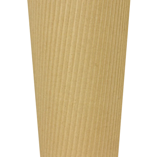 90mm 20oz Ripple Paper Hot Cups, Kraft