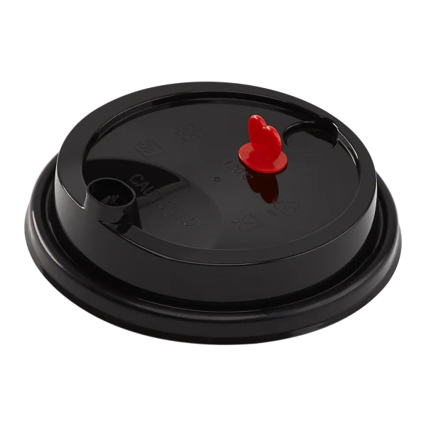 90mm Sipper Dome Lid for 16/24oz Tall Premium PP Plastic Cup, Black