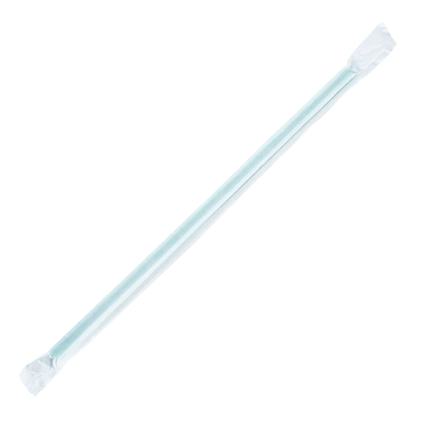 9" Giant Straws (8mm) Paper Wrapped, Green