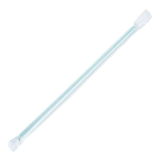 9" Giant Straws (8mm) Paper Wrapped, Green