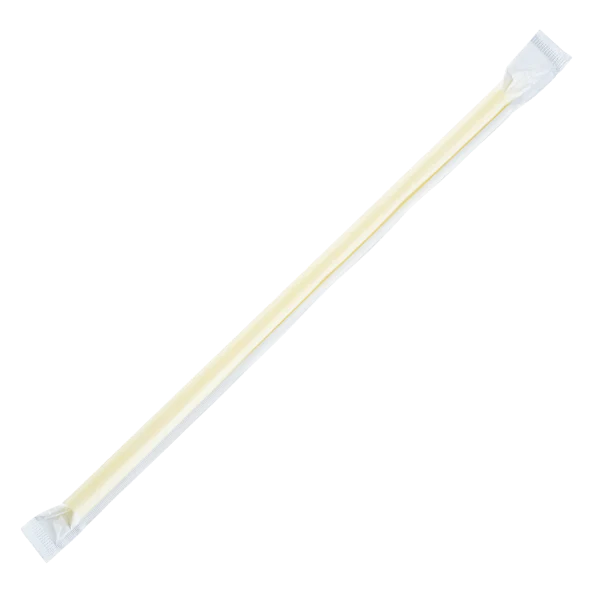 9" Giant Straws (8mm) Paper Wrapped, Yellow
