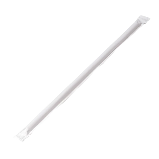 8.75" Jumbo Straws (5mm) Paper Wrapped, Clear