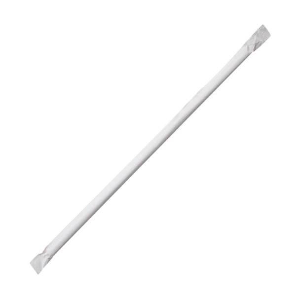 10.25" Jumbo Straws Paper Wrapped (5mm), Clear