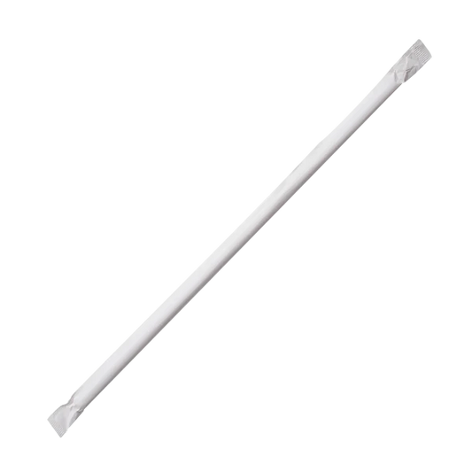 10.25" Jumbo Straws Paper Wrapped (5mm), Clear