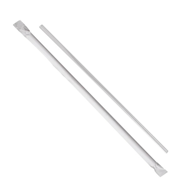 10.25" Jumbo Straws Paper Wrapped (5mm), Clear