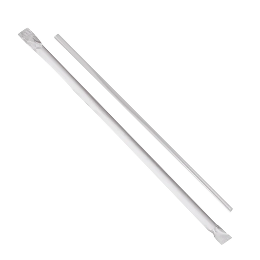 10.25" Jumbo Straws Paper Wrapped (5mm), Clear