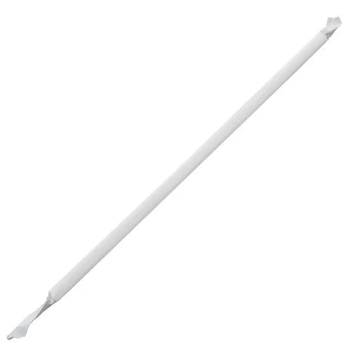10.25" Giant Straws Paper Wrapped (8mm), Clear