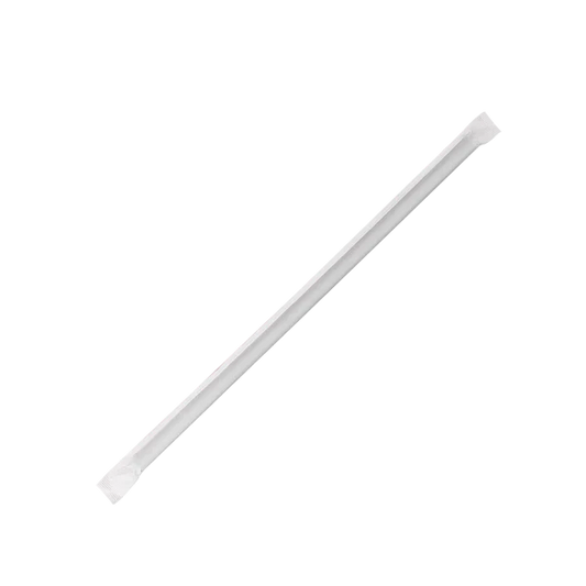 10.25" Giant Straws Paper Wrapped (8mm), Black
