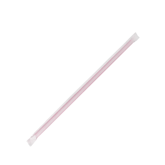 10.25" Giant Straws Paper Wrapped (8mm), Red