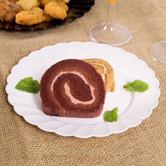 7" PS Plastic Scalloped Plate, White