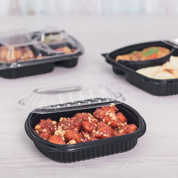 24 oz PP Microwaveable Black Take Out Box