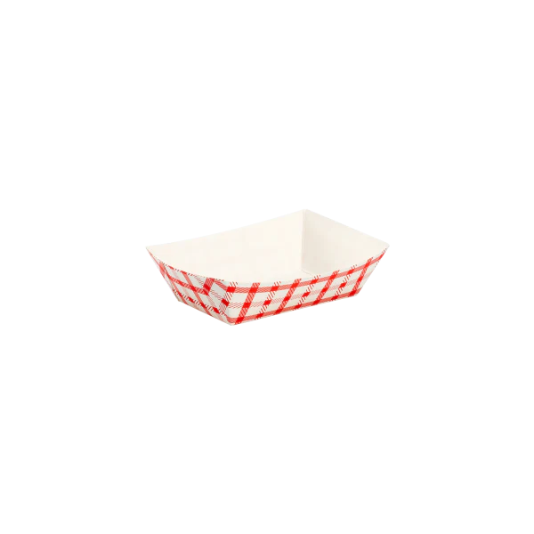 0.5 lb Food Tray, Shepherd's Check (Red)