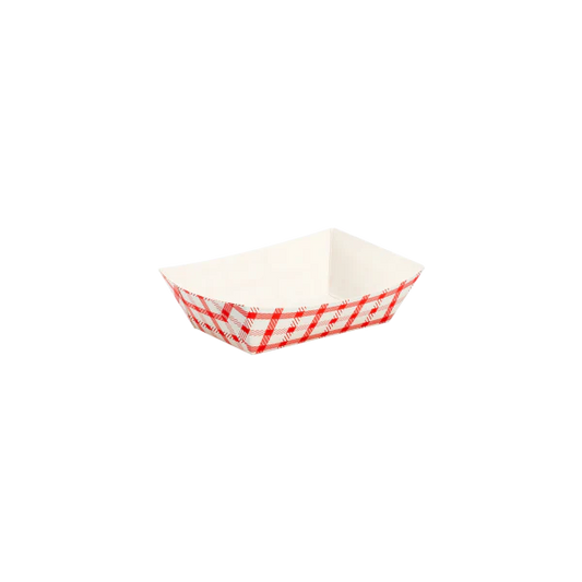 0.5 lb Food Tray, Shepherd's Check (Red)