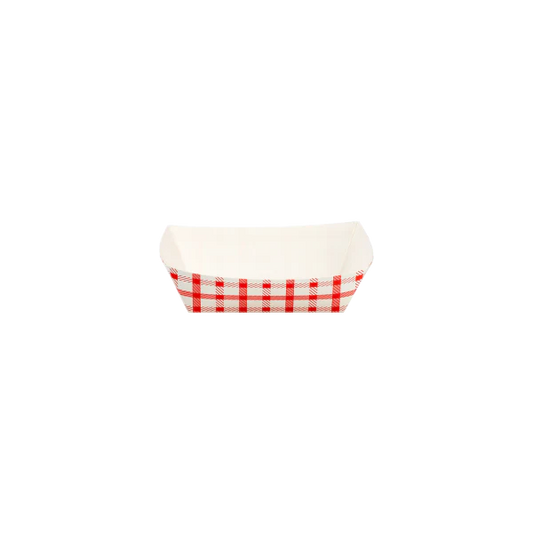 0.5 lb Food Tray, Shepherd's Check (Red)