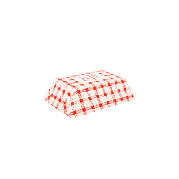0.5 lb Food Tray, Shepherd's Check (Red)
