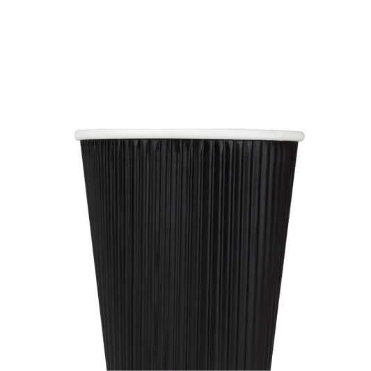 90mm 12oz Ripple Paper Hot Cup, Black