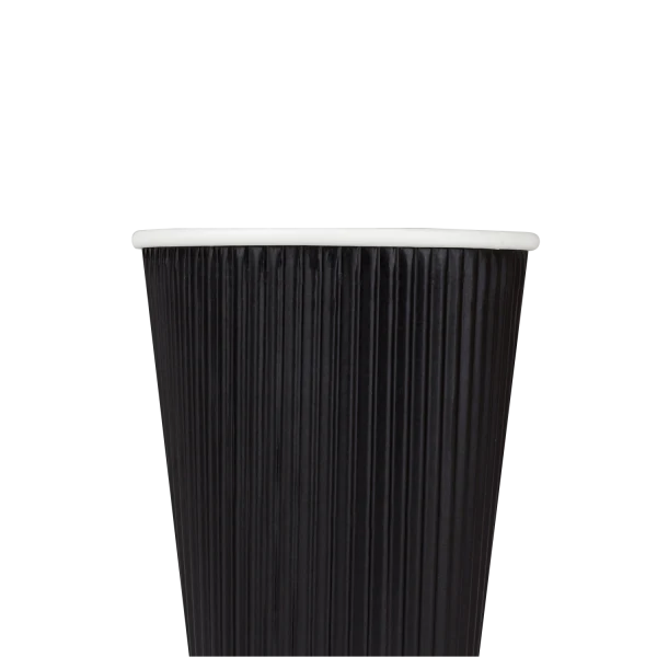 90mm 12oz Ripple Paper Hot Cup, Black