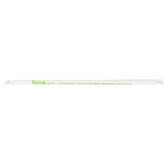 10.25" Giant Paper Straw (7mm) Paper Wrapped, White