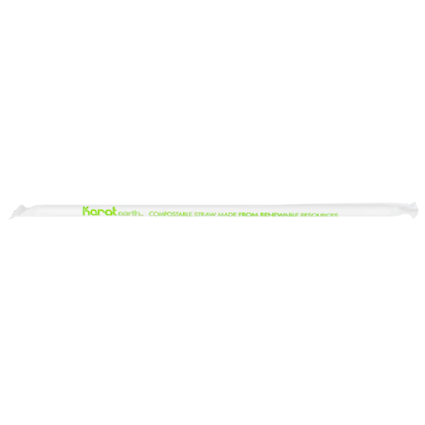 10.25" Giant Paper Straw (7mm) Paper Wrapped, White