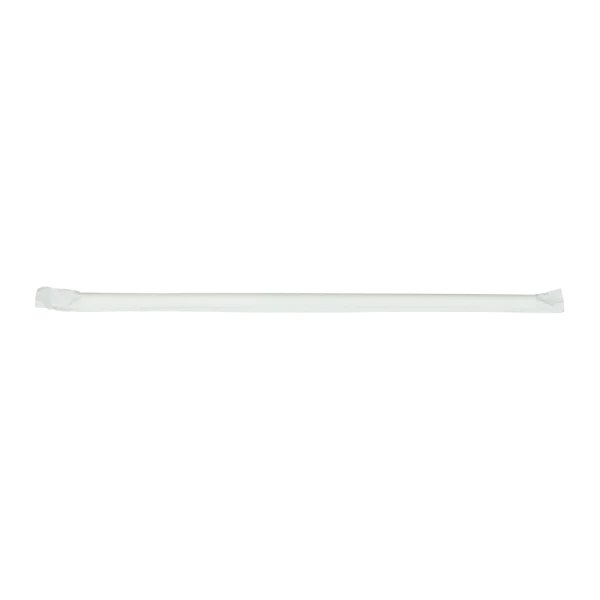10.25" Jumbo Paper Straw (5mm) Paper Wrapped, White