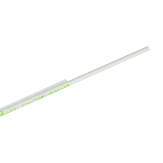 10.25" Jumbo Paper Straw (5mm) Paper Wrapped, White