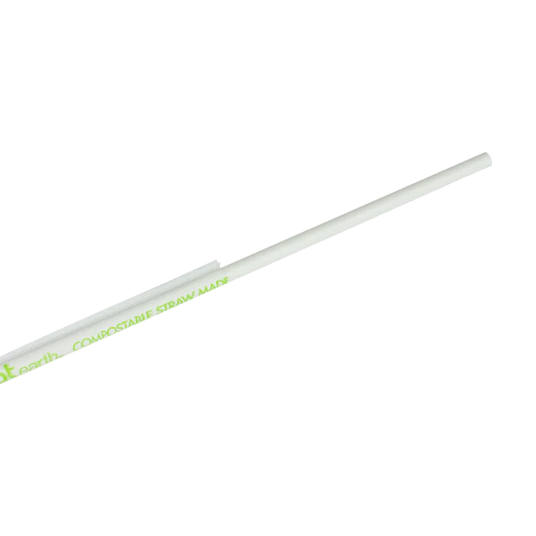 10.25" Jumbo Paper Straw (5mm) Paper Wrapped, White