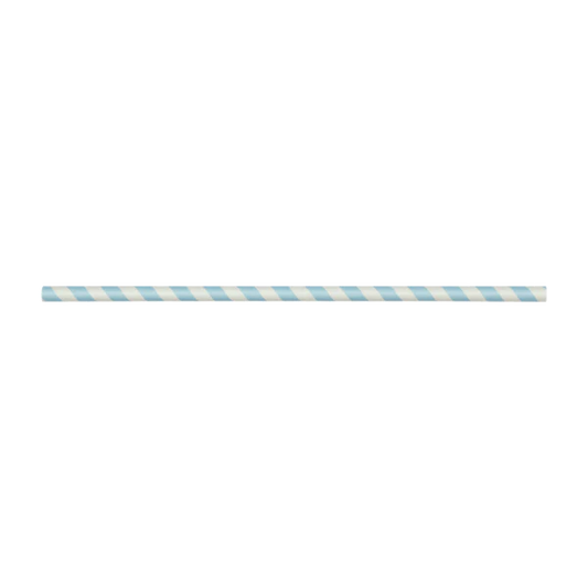 10.25" Giant Paper Spiral Straw (7mm) Paper Wrapped, Blue & White