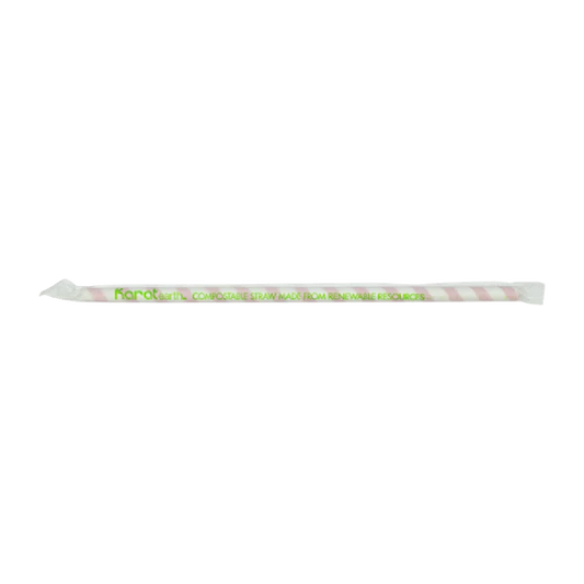10.25" Giant Paper Spiral Straw (7mm) Paper Wrapped, Red & White
