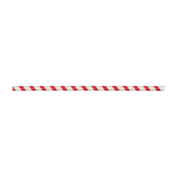 10.25" Giant Paper Spiral Straw (7mm) Paper Wrapped, Red & White
