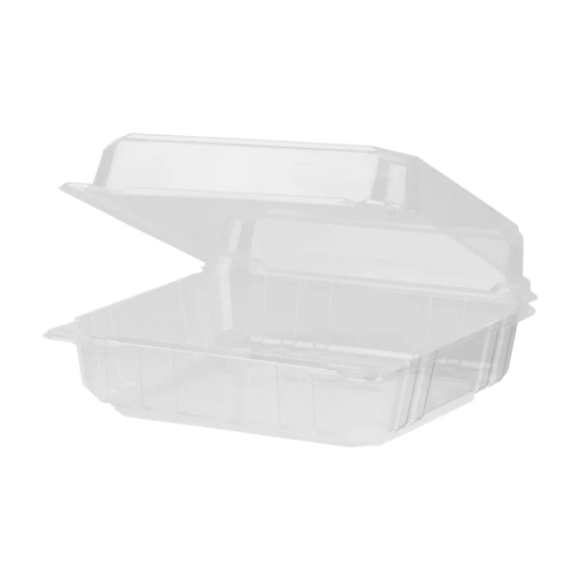 9"x9" PLA Hinged Container, Clear