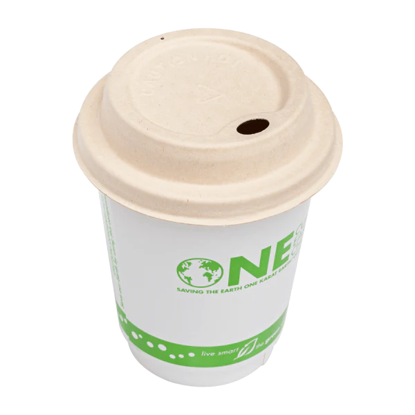 80mm PFAS Free Bagasse Sipper Dome Lid for 8oz Hot Cup