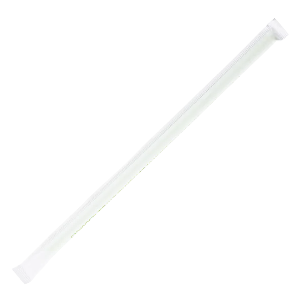 8.75" Giant PLA Straw (7mm) Paper Wrapped, Green