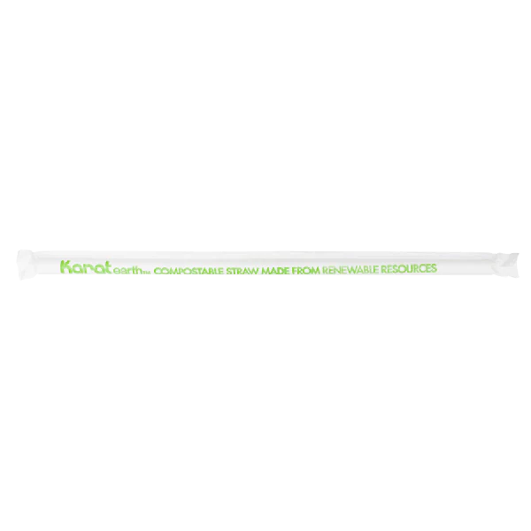 8.75" Giant PLA Straw (7mm) Paper Wrapped, Clear