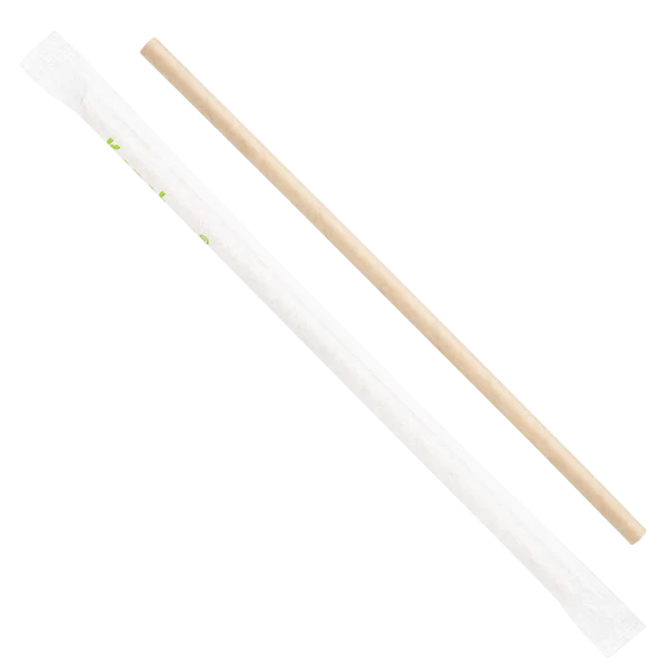 7.75" Paper Jumbo Straw Paper Wrapped, Kraft