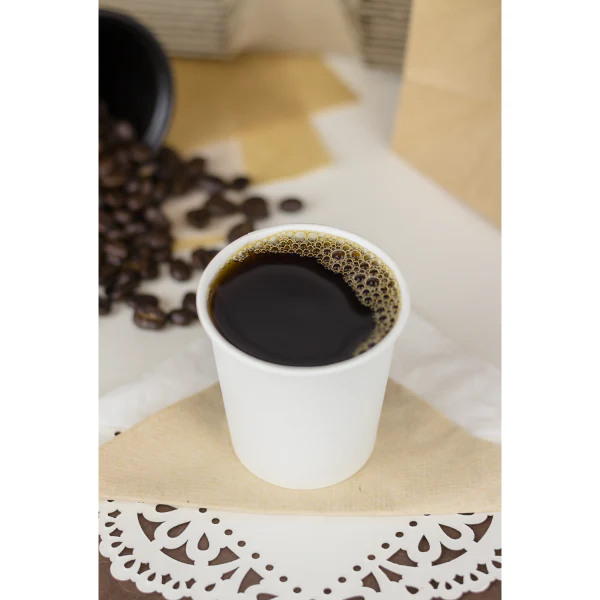 62mm 4oz Eco-Friendly Paper Hot Cup, White