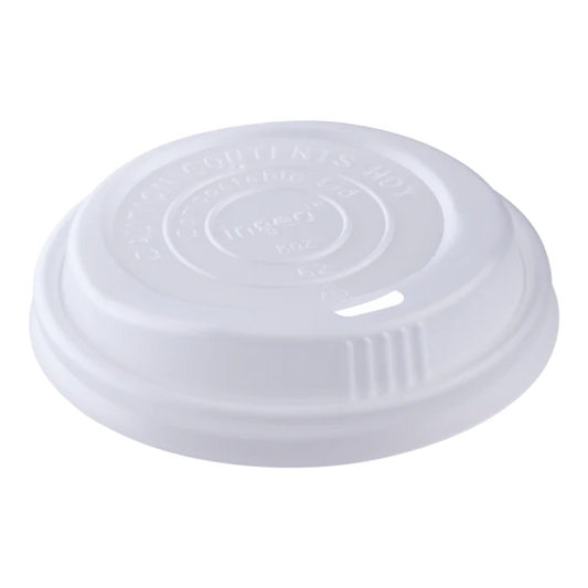 80mm Compostable Sipper Dome Lids for 8oz Hot Cups