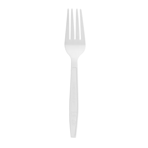 PLA Medium-Heavy Weight Compostable Forks Bulk Box, Natural