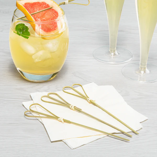 6" Bamboo Heart Looped Skewer