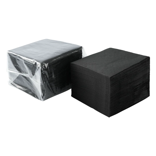 9.5"x9.5" Beverage Napkins, Black (1000ct)