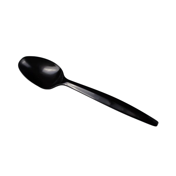 PP Plastic Medium Heavy Weight Tea Spoons Bulk Box, Black