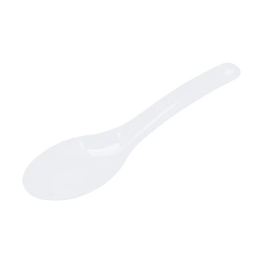 Med-Heavy Weight Asian Soup Spoon, White