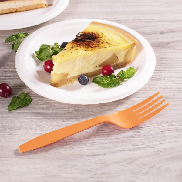 PP Plastic Extra Heavy Weight Forks, Orange