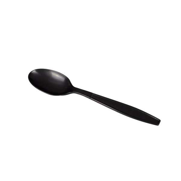 PP Plastic Extra Heavy Weight Tea Spoons, Black