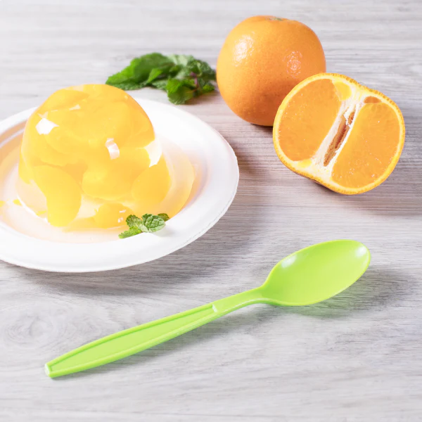 PP Plastic Extra Heavy Weight Tea Spoons, Green