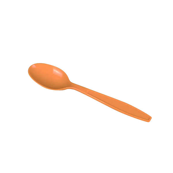 PP Plastic Extra Heavy Weight Tea Spoons, Orange