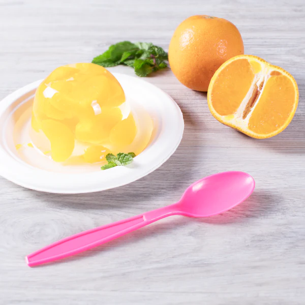 PP Plastic Extra Heavy Weight Tea Spoons, Pink