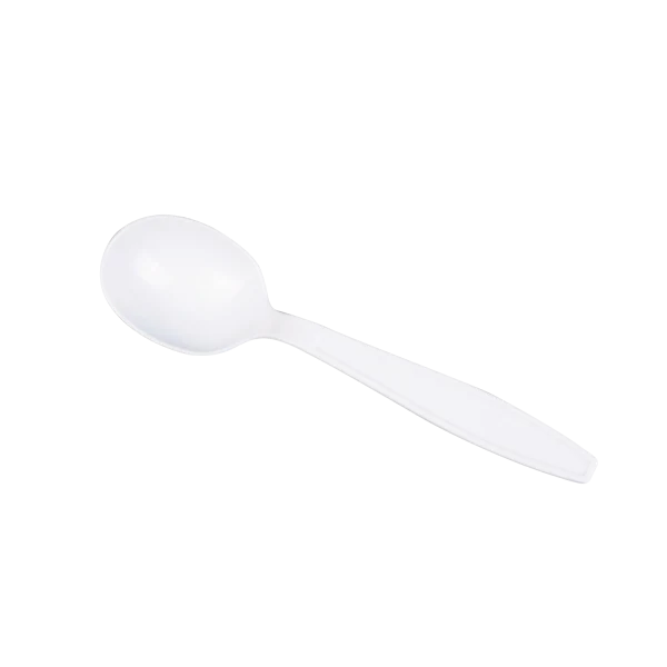 PP Plastic Heavy Weight Soup Spoons Wrapped, White