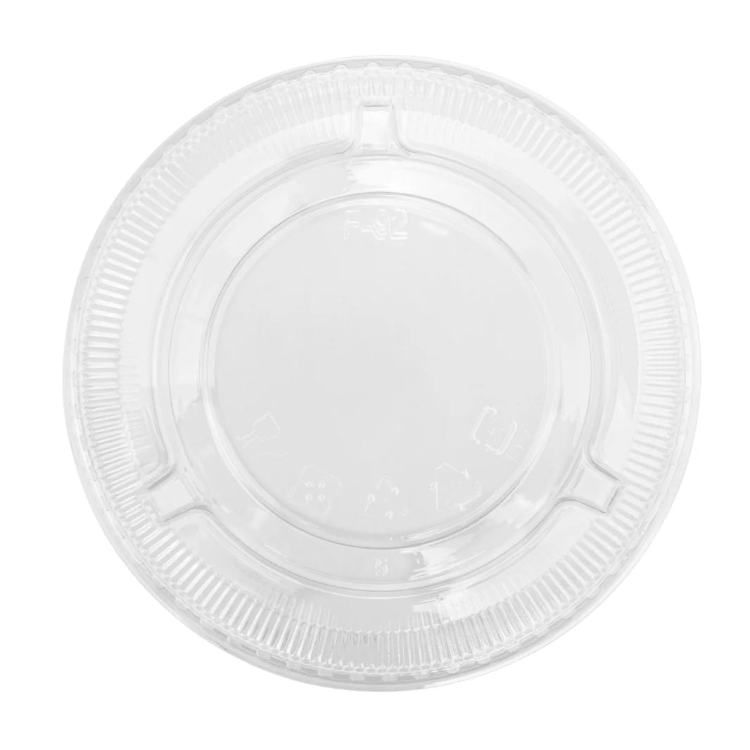 PET Plastic Flat Lids (92mm), No Hole