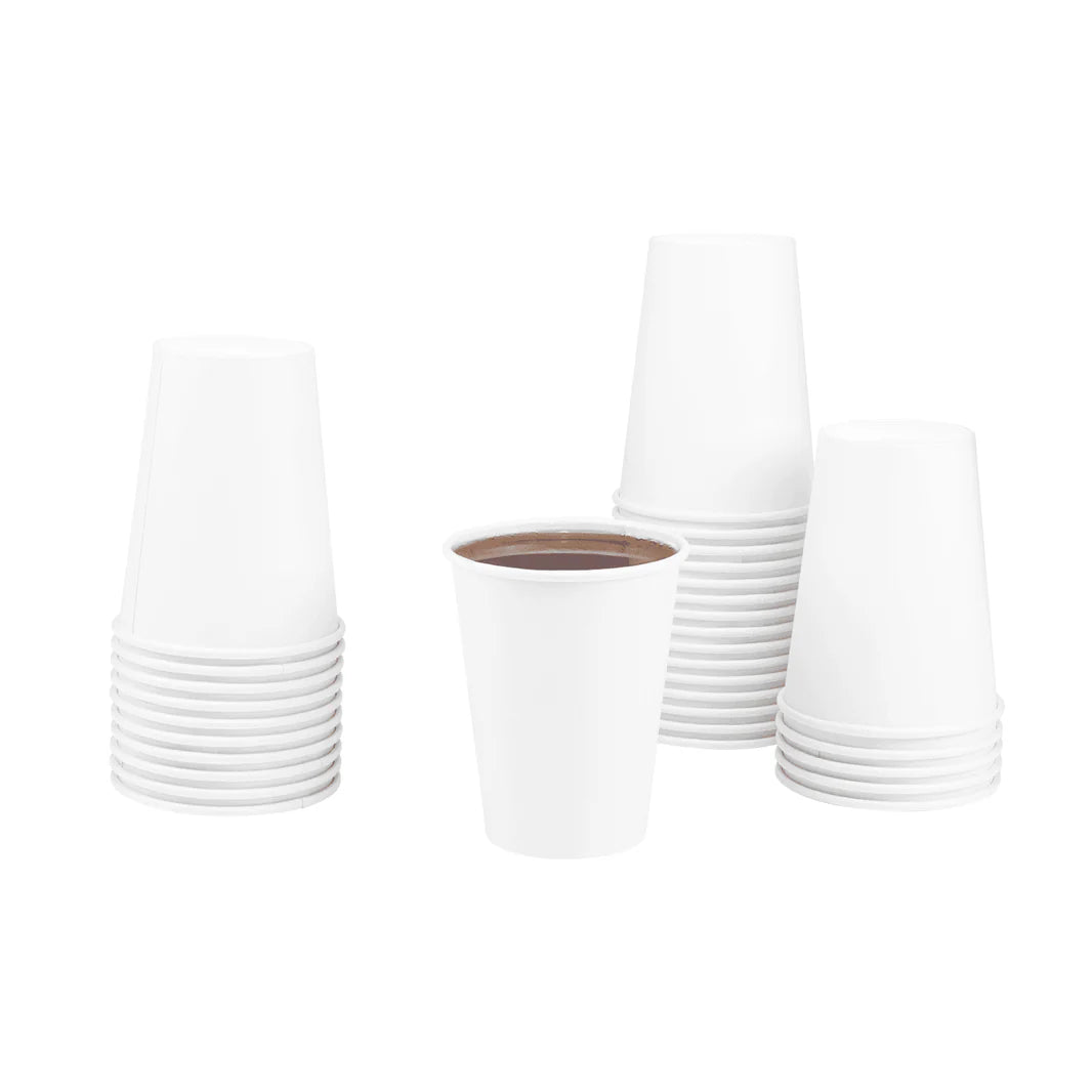 90mm 12oz Paper Hot Cups, White