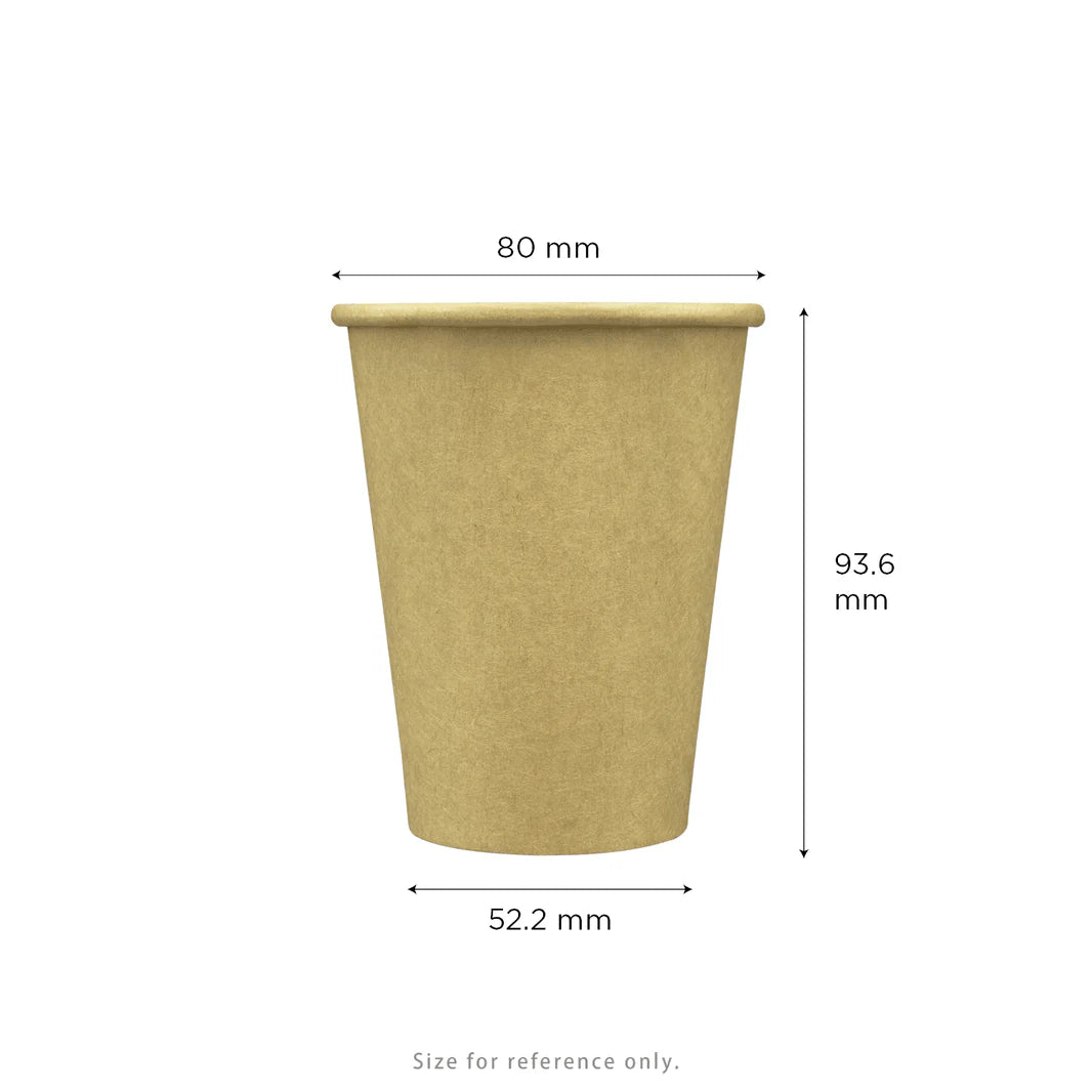 80mm 8oz Paper Hot Cup, Kraft